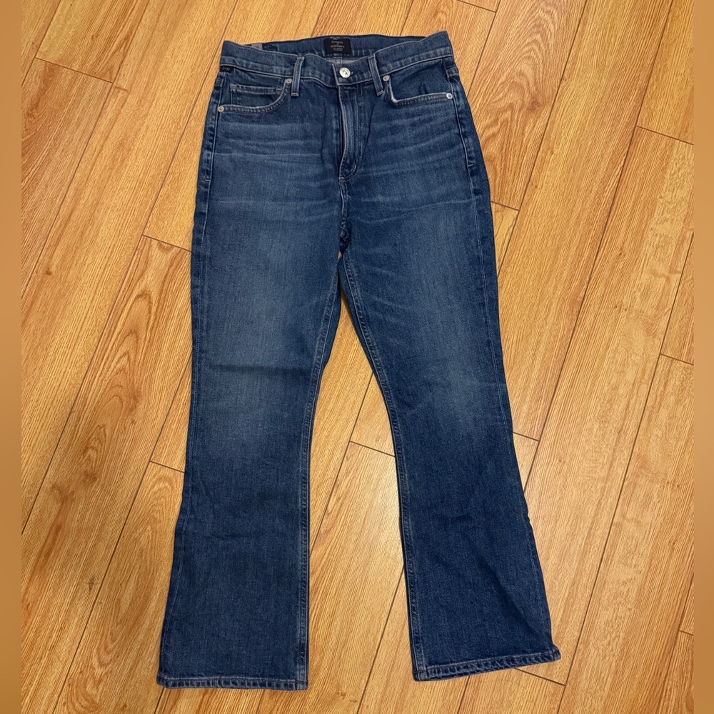 Citizens Of Humanity Blue Demy Cropped Flare Jeans
